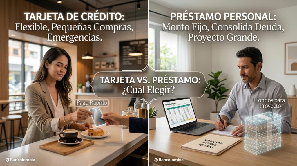 Comparativa entre una tarjeta de crédito y un préstamo personal en México